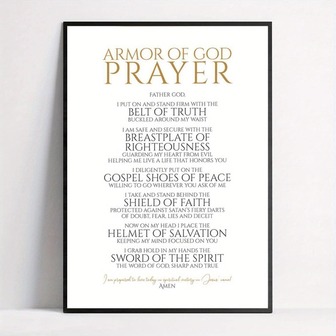 1pc Unframed Canvas Poster, Armor Of God, Christian Spiritual Prayer Wall Art - Victorious Christian Living Quotes, Perfect As Printable Gifts You Print Wall Art For Living Room, Wall Decor For Bedroom, Home Decor Room Decor
