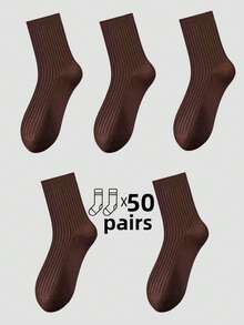 5 Pairs Thick Striped Mid-Calf Leg Warmers, Comfortable Casual Leg Warmers For Men And Women, Suitable For Leisure, Home, Outdoor Sports, Soft And Thick Winter Leg Warmers For Daily Life, Warm Christmas Gift For Dad, Unisex, Suitable For Cold Weather, Long Leg Warmers, Thick Winter Leg Warmers, Suitable For All Year Round Use [5/10/15/20/30/40/50/100 Pairs] [The Picture Is Beautified, And There May Be Some Differences Between The Actual Product And The Picture, Which Is A Normal Phenomenon]