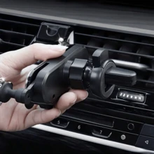 1pc Floral Design Car Phone Holder, Elegant Flower Shaped Air Vent Clip Design, Can Be Installed Horizontally Or Vertically, Auto-Lock And Stable, Universal Car Navigation Bracket, Fashionable Car Accessory, Adding Exquisite Atmosphere - one-size - View 2