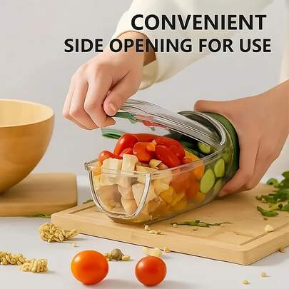 1pc Salad Jar Mason Jar, Side Opening Salad Making And Storage Tool, Convenient Lunch Container With Seasoning Box, Suitable For Microwave, Dishwasher, Refrigerator, Perfect For Lunch, Dinner, Office, Travel Essential, Outdoor Enthusiasts, Fitness Enthusiasts