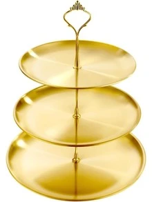 3 Tier Stainless Steel Cupcake Stand, Gold Metal Serving Tray Cake Holder Cake Display Stand For Holiday Dessert Table Decorations Birthday Party Wedding Christmas Ready Party - Gold - View 10