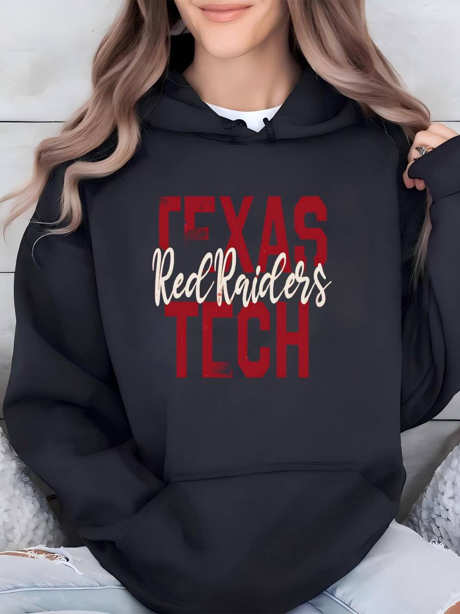Womens Texas Tech Red  - Wreck 'em Hoodie - màu đen - Xem 1