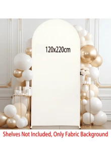 Arch Background, 6 Feet, 6.6 Feet, 7.2 Feet, Beige Wedding Arch Cover 2 Sides Spandex Laminated Fabric Arch Background, Party Background, Wedding Background Rite Decoration Arch Background Fabric Birthday Party Wedding Decoration Fabric (Shelves Not Included, Only Fabric Background)