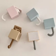 1pc New Cute Cartoon Cat Hooks, Strong And Traceless Creative Hooks, High-Value Retractable Hooks For Bedroom And Living Room - 淺藍色 - 查看 3