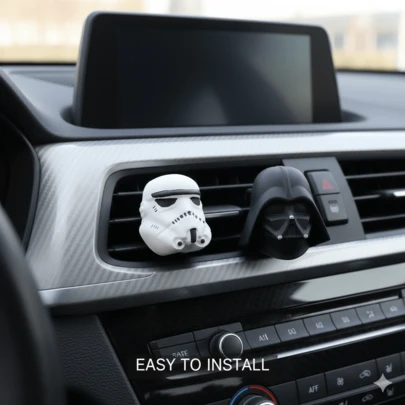  Star Wars Car Air Vent Decor, Aromatherapy Clip Car Interior Decor, Cartoon Car Diffuser (Diffuser Only, No Fragrance Oil Included), Black & White Jedi Vent Clip Decor, Valentine's Day, New Year, Birthday Gift