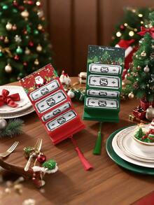 1 Pc Christmas Money Holder Wallet Envelope Christmas Gift Envelope Greeting Card Creative Birthday Folding Cash Holder - Multicolor - View 10