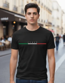 Camiseta Gola Redonda Camisa Fit Itália Italy Algodão Confortável - bordô - Visão 3
