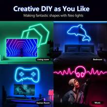 LQHZMYY RGB Music LED Smart Lamp, Party Neon Light That Flashes With Music, 4 Music Modes Suitable For Various Occasions, Party, Gathering, First Choice Atmosphere Light, Applicable For Multiple Scenarios - Colored Light - View 6