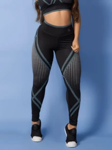 TARELLES Women's Fitness Gym Pants Sublimated Printed Baby Blue - 淺藍色 - 查看 8