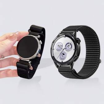 1 件 18mm20mm22mm 尼龙波浪表带兼容三星 Galaxy Watch 7 6 5 4 3 男女表带，快速释放运动钩环表带替换腕带兼容 Garmin Watch/华为手表 GT5 GT4 GT3 GT2/Amazfit Bip6 GTR4/Redmi Watch 5 Active/Lite，尼龙可调节透气运动环腕带替换带兼容华为手表 Fit3/Fit4/Fit4 Pro