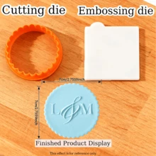 Customized Personalized Cookie Embossing Stamp Mold, 3D Design For Halloween And Christmas, Kitchen Baking Cake Decorating DIY Cutting Tool, Icing Cake Mold, Wedding Clay Candy Embossing Name Cake Mold, Handmade