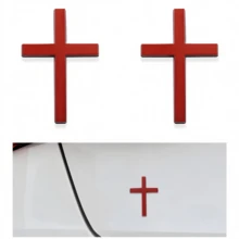 2.5" X 1.8" Metal Jesus Christ Cross Emblem Sticker, 3D Alloy Cross Decal Sticker For Car Body Rear, Self-Adhesive Anti-Scratch Cross Logo Sticker - one-size - View 17