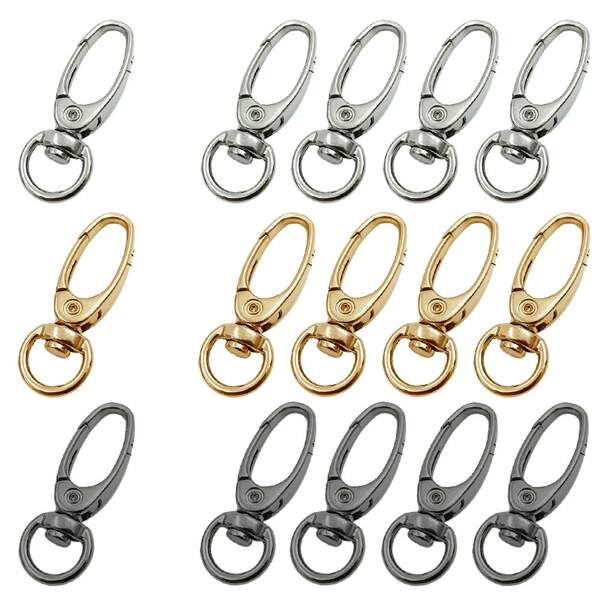 8pcs Oval Metal Lobster Clasp Swivel Snap Hook 360° Rotating Spring Clips, Suitable For DIY Bags, Wallets, Lanyards, Keychains, Craft, Jewelry Making, Creative Holiday Gifts