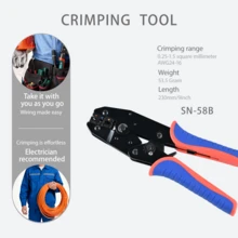 CHZW Professional 7 In 1 Crimping Tool With Custom Case And 200 Terminals Interchangeable Jaw Wire Crimper Plier Kit - Multicolor - View 7