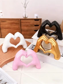 1 món đồ trang trí hình trái tim bằng tay, tượng ngón tay nghệ thuật hiện đại, đồ trang trí nhà cửa hình ngón tay cá nhân hóa, đồ trang trí bàn tiệc cưới sáng tạo, quà tặng ngày Valentine và năm mới. - Hồng - Xem 5