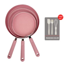 ABKOK 1Pc/3Pcs Nonstick Crepe Pan Set - 18cm/20cm/22cm Breakfast Pans, Universal Stove Compatible & Quick Cooking Design For Versatile Recipes - Pink - View 16