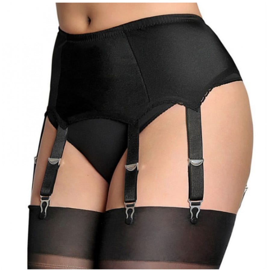 Women Sexy Garter Belt High Waist Suspender Belt, Night Club Elastic 6 Straps Clip Garters