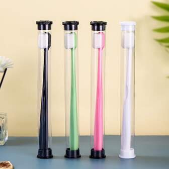 2 st. mjuka plattandborstar, extra fina, tätt packade borst, individuell tubförpackning, hemma- och resebruk