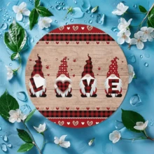 1pc Happy Valentine's Day Dwarf Metal Sign Plaque (8 Inch X 8 Inch/20 X 20 Cm), Round Plaque, Wall Decor, Home Decor, Room Decor, Porch Decor. Suitable For Bar, Kitchen, Cafe, Home Office Decor, Party Decor, Valentine's Day And Holiday Gift, Holiday Decor | Vibrant Metal Sign | Durable Metal Sign, Metal Wall Art Decor, Random Hole Placement - 1PC - View 5