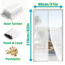 磁性纱门 - 无缝自密封设计，强力防虫，儿童和宠物友好，轻松免提进出 - 白色 - 查看 13