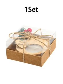 1 Set Christmas Candle Gift Box | Suitable For Family Gatherings, Parties, Couples Dates, Holidays And Birthday Celebrations, Christmas Decorations, Banquet Table Home Decor, Holiday Decorative Ornaments - Multicolor - View 10