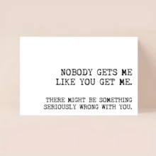1pc Humorous Greeting Card - "Nobody Gets Me Like You Get Me" - Versatile Paper Card For Him, Her, Any Occasion - Ideal For Valentine's, Birthday, Thank You - Christmas, Father's, Mother'S Day Card - one-size - View 7