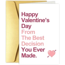 1pc Creative Valentine's Day Card The Best Decision You Ever Made Card, Funny Valentine Card Anniversary Card Birthday Card Valentines Card, Humorous Valentine's Day Gift - one-size - View 2