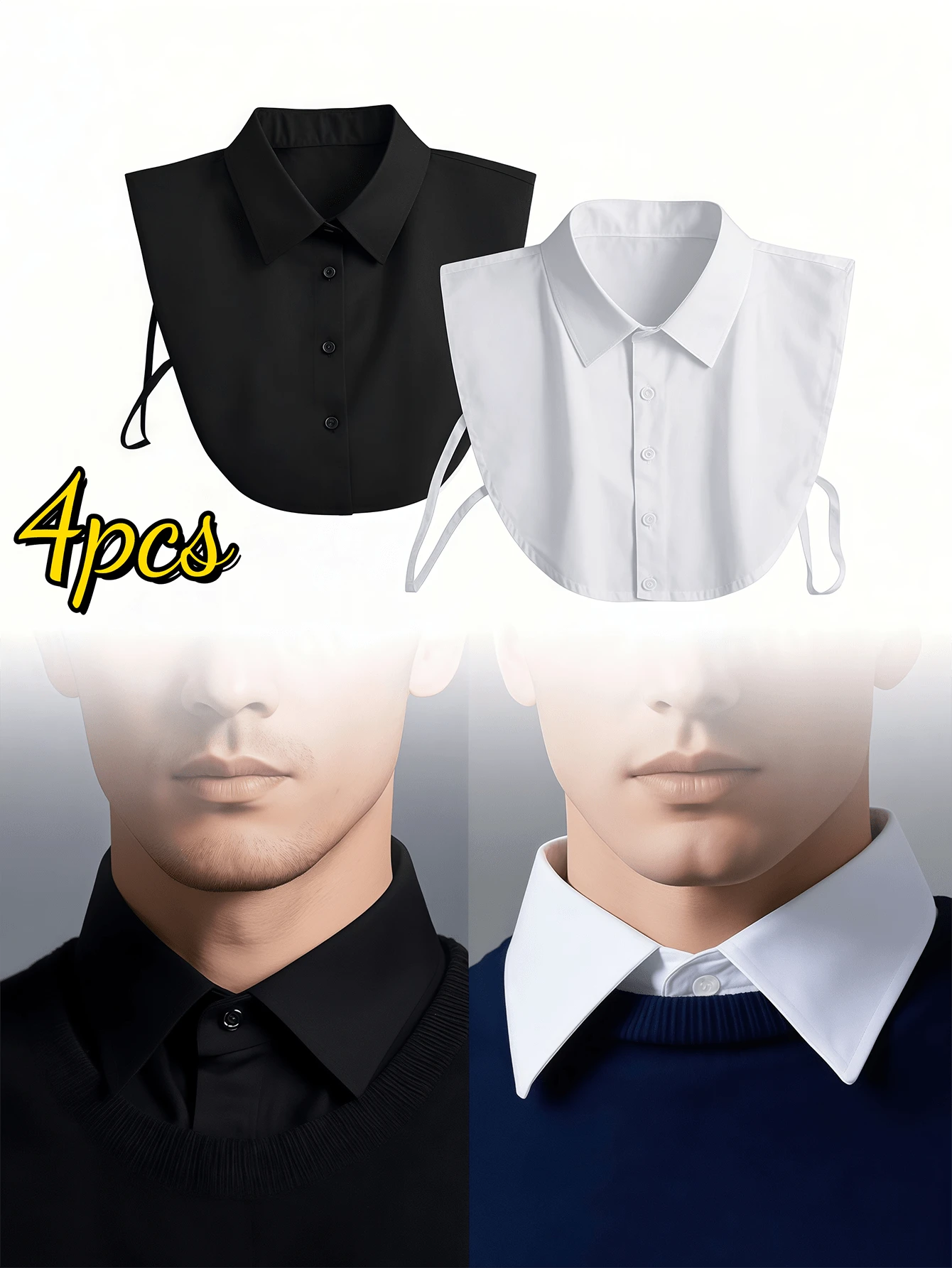 Set Hadiah Wisuda Sarjana Warna Polos 5pcs/4pcs/2pcs/1pc, Dengan Kerah & Kemeja yang Dapat Dilepas, Aksesoris - MultiWarna - View 1