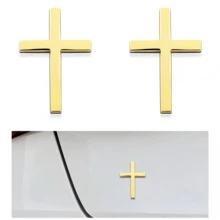 2.5" X 1.8" Metal Jesus Christ Cross Emblem Sticker, 3D Alloy Cross Decal Sticker For Car Body Rear, Self-Adhesive Anti-Scratch Cross Logo Sticker - one-size - View 14