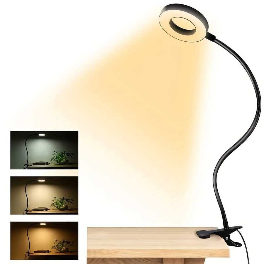 1 buah Lampu Meja yang Dapat Diatur, Lampu Malam LED USB 3 Tingkat yang Dapat Diredupkan dan Melindungi Mata, Lampu Jepit, Cocok untuk Segala Skenario Penggunaan, Lampu Meja, Lampu Pengisi Layar, Lampu Penerangan, dengan Cahaya Putih Hangat/Dingin, Cocok untuk Membaca di Malam Hari, Dapat Diputar 360 Derajat ke Sudut Mana Pun yang Anda Sukai, Lampu Meja yang Kreatif dan Praktis, Hadiah Kreatif - MultiWarna - View 1