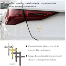 2.5" X 1.8" Metal Jesus Christ Cross Emblem Sticker, 3D Alloy Cross Decal Sticker For Car Body Rear, Self-Adhesive Anti-Scratch Cross Logo Sticker - one-size - View 5