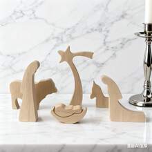Artisan Minimalist Nativity Set - Handcrafted Wooden Figures For Modern Christmas Displays, Halloween Arrangements & Year-Round Spiritual Accents,Christmas Decoration Room Decoration Christmas - Birth Wooden 7-piece Set - View 2