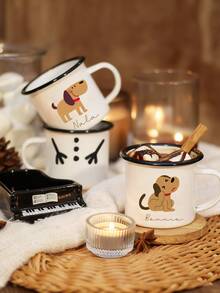 1pc Customized Name Personalized Gift White Ceramic Mug, Can Customize Dog Breed And Name, Perfect Gift For Him/Her, Summer Iced Coffee Cup, Camping Mug, Unique Gift For Special Occasions, Personalized Photo Coffee Cup, Customized Camping Cup, Customized Christmas Gift, Personalized Anniversary Photo Mug, Perfect Gift For Family, Friends, Babies, Gift For Dog Lovers - Exquisite Cups - View 8