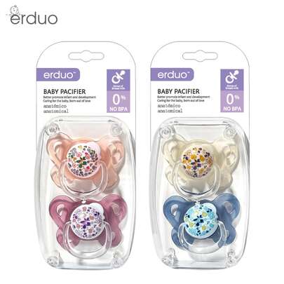 1 pieza/2 piezas Chupete de silicona para bebé con tapa antipolvo, tetina 100% de silicona, chupete ortodóncico para bebés recién nacidos, artículo esencial, cuidado suave para la piel del bebé