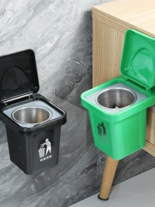 烟灰缸，垃圾桶，壁挂式烟蒂处理器，带盖，经久耐用，可拆卸，便携，易于清洁和维护，适用于汽车、办公室、家庭、露台、酒吧、餐厅、酒店，送给家人、爱人、朋友、邻居、同学，圣诞节、新年礼物 - 彩色 - 查看 3