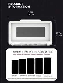 1pc Waterproof Shower Phone Holder With 360° Rotation - Touchscreen-Friendly Bathroom & Kitchen Wall Mount For IPhone, All Phones - Hands-Free Stand For Watching Movies, Listening To Music, Browsing Social Media While Bathing Or Cooking