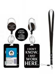 带可伸缩卷轴的证件夹，印有有趣的ID姓名标签 - 工作证件夹，重型竖式卡片保护套，适用于办公室护士、医学生、教师、男女，适合在工作场所、教育机构和医疗机构日常使用，为服装增添迷人的专业气息，是展示身份证件的完美之选。 - 彩色 - 查看 13