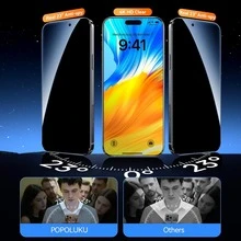 Bộ 4 miếng dán màn hình cường lực chống nhìn trộm, tương thích với iPhone 17 16 15 14 13 12 11 Pro Max, chống nhìn trộm, tự động loại bỏ bụi, không bọt khí, độ trong suốt HD, dễ dàng lắp đặt chỉ với một cú nhấp chuột. Quà tặng sinh nhật, gia đình, bạn bè. Chống nhìn trộm, miếng dán màn hình điện thoại, phụ kiện điện thoại chống nước, chống sốc, chống rơi, chống trầy xước, chống bám vân tay, bảo vệ màn hình toàn diện, thích hợp sử dụng hàng ngày, văn phòng, nhà. Miếng dán màn hình chống nhìn trộm cho văn phòng và nhà. - màu đen - Xem 4