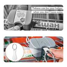 2 sztuki breloków z żetonem do koszyka zakupowego, dziadek do orzechów, brelok ze stopu, metalowy brelok do telefonu, wisiorek z monetą - Srebro - Zobacz 3