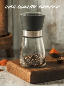 Manual Pepper Grinder,Pepper Grinder, Can Add Salt And Pepper Grains. It's Easy To Adjust The Grinding Fineness. The Kitchen Tool Doesn't Require Electricity. Adjustable Salt And Pepper Grinder