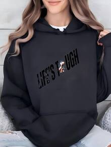 Womens Life's Tough Sweahoodie, Get A Helmet Crewneck, Patriotic Sweater, Candace Owen's Quote Sweahoodie Hoodie - Black - View 1
