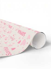 1pc Customized Gift Wrapping Paper, Personalized Packaging Paper With Patterns And Text, Christmas Wrapping Paper, Fun Christmas Customized Gift, Party Packaging Paper, Holiday Wrapping Paper, Christmas Gift, Santa Claus, Santa Hat, 42*60cm, For His/Her Gift - Heart-shaped Words - View 3