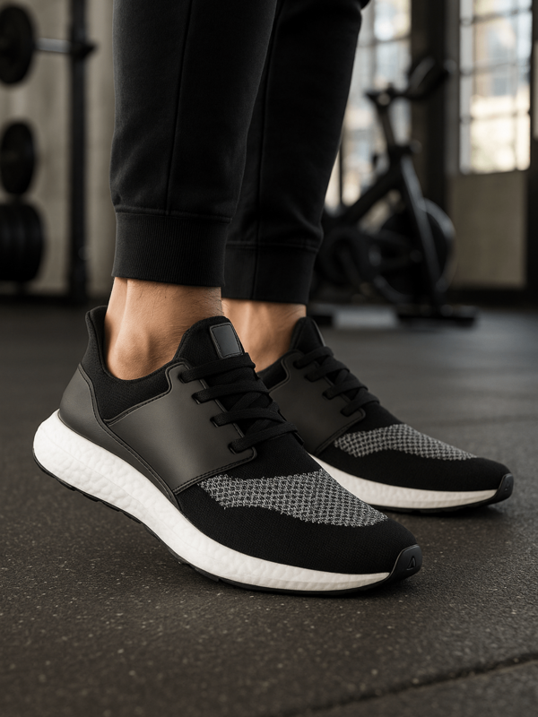 Tênis Feminino e Masculino Performance - Para Corrida, Academia Confortável e Estiloso Amortecedor Preto