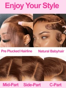 Coleen 13*4 Straight Wig Human Hair Glueless Wig Chocolate Brown Lace Front Human Wig 13x6x1 T Part Lace Frontal Wigs Pre Plucked With Baby Hair #4 Colored Brown Silky Straight Wig Transparent Lace Frontal Wigs Natural Black Wig Daily Party Wear 250 Density - Chocolate Brown - View 10