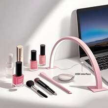 迷你新月形 LED 美甲灯，带按钮开关，USB 供电，3 种颜色可调灯光，适用于个人美甲、梳妆台、手工制作、办公桌、床头柜、毕业典礼、生日等场合，是馈赠佳品，有粉色/白色/黑色可选。 - 彩色 - 查看 11