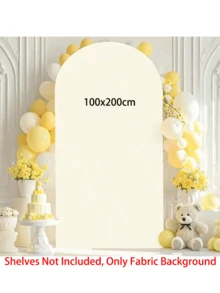 Arch Background, 6 Feet, 6.6 Feet, 7.2 Feet, Beige Wedding Arch Cover 2 Sides Spandex Laminated Fabric Arch Background, Party Background, Wedding Background Rite Decoration Arch Background Fabric Birthday Party Wedding Decoration Fabric (Shelves Not Included, Only Fabric Background)