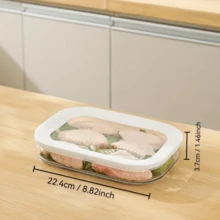 3-Layer Kitchen Container, Airtight Transparent Food Storage Box, Refrigerator Sliced Food Organizer, Stackable Food Prep Container For Meat, Cheese, Ham, Sliced, Salami, Food Bits, Fruits & Veggies, Kitchen Fridge Organizer, Leak-Proof & Reusable, Food Container, Kitchen Organization & Storage, Indoor Decor, Outdoor, Camping, Halloween Gift