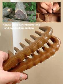 1 lược gỗ răng thưa, lược massage chống tĩnh điện, bàn chải massage, dụng cụ massage da đầu, dụng cụ massage dùng hàng ngày cho cả nam và nữ, phù hợp cho việc tạo kiểu tóc xoăn cho nữ. - Nhiều màu - Xem 5