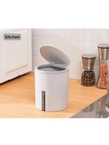 New Desktop Trash Can, Compact & Lightweight, Thick PP Material, Easy Flip-Top Waste Bin For Home Use - Multicolor - View 5