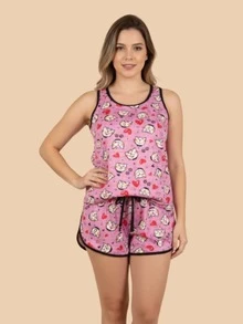FEMINNITA Baby Doll Isabel Swimming Tank Top - Rose - View 1
